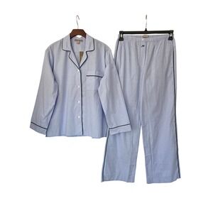 J. Crew Classic Pajama Set in End on End Cotton Womens XS Light Blue NWT CN214